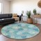 Homeroots 8' Teal Blue Gray And Ivory Round Polka Dot Washable Indoor Outdoor Area Rug 594288 - alternate 4