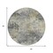 Homeroots 8' Pewter Charcoal And Gold Round Abstract Washable Indoor Outdoor Area Rug 630881 - alternate 5