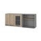 Homeroots 24in Gray and Natural Wood Wall Mounted Accent Cabinet With Three Doors 535000 - alternate 1