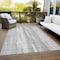 Homeroots 5' X 8' Silver Gray And Graphite Botanical Leaves Washable Indoor Outdoor Area Rug 581991 - alternate 7