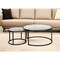 Homeroots Set of Two Black Glass And Steel Round Frame Nested Coffee Tables 520943 - alternate 1