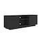 Homeroots 63in Black Ribbed Texture Wood Enclosed and Open Storage TV Stand 724161 - alternate 5