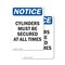Signmission Cylinders Must Be Secured At All Times, 7 in W x Rectangle, Vinyl Decal OS-2PACK-NS-D-710-V-15388 - alternate 3