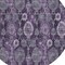 Homeroots 8' Eggplant Purple And Lavender Round Damask Washable Indoor Outdoor Area Rug 588162 - alternate 5