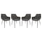 Leisuremod Markley Modern Leather Dining Arm Chair with Metal Legs, Grey, 4PK EC26GR4 - alternate 1