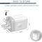 Swe-Tech 3C 2 Port USB Wall Travel Charger, dual USB A female ports, 5V/2.1A output, Folding plug, White FWT90W1-30310WH - alternate 2