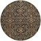 Homeroots 8' Black Brown And Red Round Floral Washable Indoor Outdoor Area Rug 604579 - alternate 6