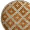 Homeroots 13in Orange and Natural Round Wicker Geometric Handmade Basket Tray 476492 - alternate 4