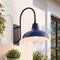 Jonathan Y Stanley 12.25" 1-Light Farmhouse Industrial Iron LED Gooseneck Arm Outdoor Sconce, Navy JYL7614C - alternate 8