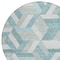 Homeroots 8' Teal Blue Round Geometric Washable Indoor Outdoor Area Rug 608072 - alternate 3