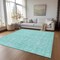 Homeroots 9' X 12' Teal Blue And Ivory Floral Washable Indoor Outdoor Area Rug 581886 - alternate 3