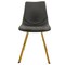 Leisuremod Markley Modern Leather Dining Chair with Gold Legs, Charcoal Black MCG18BL - alternate 5