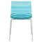 Leisuremod Astor Plastic Dining Chair with White Steel Base Water Ripple Design in Transparent Blue ACW-20TBU - alternate 6