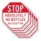 Signmission Stop Absolutely No Bottles No Excep, 10 inch X 10 inch, Aluminum Metal Signs, 5PK OC-A-5Pack-10-241 - alternate 1