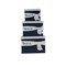 Homeroots 11.5" X 12" X 8.5" White Blue Fabric Boxes With Cover Set Of 3, 3PK 364159 - alternate 5