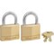 Master Lock 1-1/4 in. H X 5/16 in. W X 1-9/16 in. L Brass 4-Pin Tumbler Exterior Padlock, PK2 140T - alternate 1