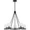 Nuvo Valentine, 5 Light Chandelier, Black Finish, Hammered Glass 60/8258 - alternate 3