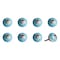 Homeroots Set of Eight Aqua And White Floral Ceramic Drawer Pull Knobs, 8PK 358112 - alternate 3