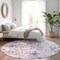 Homeroots 8' Lavender And Lilac Round Floral Washable Indoor Outdoor Area Rug 611152 - alternate 4