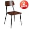 Flash Furniture Lincoln Industrial Dining Chair with Gunmetal Steel Frame and Rustic Wood Seat, PK2 2-XU-DG-60725-GG - alternate 6
