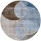 Homeroots 8' Denim Blue Brown And Beige Round Geometric Washable Indoor Outdoor Area Rug 604907 - alternate 5