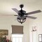 Jonathan Y Jasper 52" 2-Light Farmhouse Industrial Iron Dome Shade LED Ceiling Fan With Remote, Black JYL9613A - alternate 9