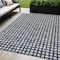 Homeroots 5' X 8' Navy Blue And Ivory Geometric Washable Indoor Outdoor Area Rug 583277 - alternate 1