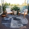 Homeroots 8' Navy Blue Gray And Charcoal Round Geometric Washable Indoor Outdoor Area Rug 604332 - alternate 5