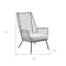 Homeroots 26" Gray and Black Steel Indoor Outdoor Dining Chair with Gray Cushion 490229 - alternate 5