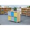 Beleduc By Playwell Genova 28.3inx14.2in Mid-Height 3-Layer End Unit, Modular, White/Oak HPL, 32.6inH, Ages 3+ 846058 - alternate 2