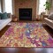 Homeroots 9' X 12' Blush Orange And Teal Blue Abstract Washable Indoor Outdoor Area Rug 631985 - alternate 7