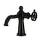 Kingston Brass One-Handle Single-Hole Bathroom Faucet with Knurled Handle and Push Pop-Up Drain, Matte Black KS3540RKZ - alternate 1