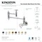 Kingston Brass Wall Mount Pot Filler Faucet with Knurled Handle, Brushed Nickel KS3108RKZ - alternate 3