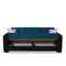 Homeroots 87" Blue Microfiber Sleeper Sofa And Toss Pillows With Brown Legs 607090 - alternate 6