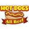 Signmission Hot Dogs All Beef, 8 Inch, Decal D-DC-8-Hot Dogs All Beef - alternate 2