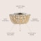 Jonathan Y Allison 15" 3-Light Shabby Chic Farmhouse Wood Beaded/Metal LED Flush Mount, Antique Silver/Cream JYL9019C - alternate 5