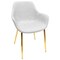 Leisuremod Markley Modern Leather Dining Arm Chair With Gold Metal Legs, Light Grey ECG26LGR - alternate 1