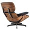 Homeroots 27" Black and Brown Tufted Genuine Cowhide Swivel Lounge Chair With Ottoman 636227 - alternate 4