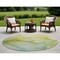 Homeroots 8' Round Green Round Abstract Washable Non Skid Indoor Outdoor Area Rug 559807 - alternate 1
