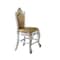 Homeroots Set of Two 24" Brown and Pearl Faux Leather and Solid Wood Counter Height Bar Chairs, 2PK 573448 - alternate 3