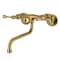 Kingston Brass Double-Handle Wall Mount Bathroom Faucet, Brushed Brass KS315SB - alternate 1