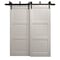 Sartodoors Sliding Closet Barn Bypass Doors 60 x 96 inches, Ego 5010 Painted White Oak, Modern 6.6ft Rails Ha EGO5010BBB-PWO-6096 - alternate 1