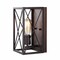 Jonathan Y Norris X-Frame 6" 1-Light Farmhouse Rustic Iron LED Sconce, Oil Rubbed Bronze/Wood Finish JYL1310A - alternate 1