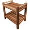 Homeroots 21" X 20" Brown Solid Wood Rectangular Shower Bench With Shelf 383361 - alternate 1
