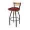 Holland Bar Stool Co Revelle 30in Swivel Bar Stool with Bronze Finish, Medium Back and Graph Ruby Seat 881 - alternate 1
