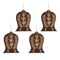 Homeroots Set of Four Brown Handmade Wood Bell Shaped Ornaments, 4PK 548240 - alternate 3