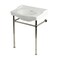 Kingston Brass 30" Ceramic Console Sink with Stainless Steel Legs, 8-Inch, 3-Hole, White/Polished Nickel KVPB30229W86 - alternate 1