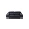 Homeroots 73in Black And Silver Genuine Leather Love Seat 329714 - alternate 1