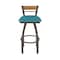 Holland Bar Stool Co Revelle 30in Swivel Bar Stool with Bronze Finish, Medium Back and Graph Tidal Seat 881 - alternate 4