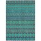Homeroots 8' X 10' Teal Blue And Navy Blue Quatrefoil Washable Indoor Outdoor Area Rug 583255 - alternate 5